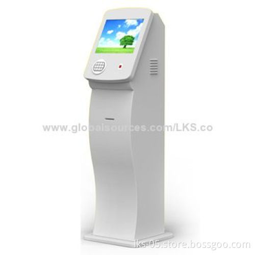 Touch screen office kiosk with thermal printer floor standing model with 17-inch touch screen